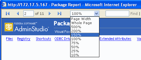 Zoom List on the Package Report
